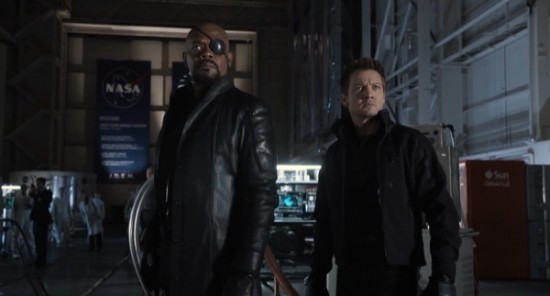 Samuel L. Jackson et Jeremy Renner dans "Avengers"