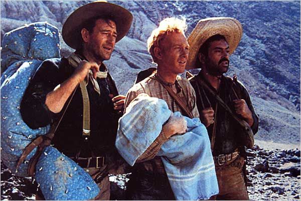 John Wayne, Harry Carey, Jr. et Pedro Armendáriz dans "Le Fils du désert"