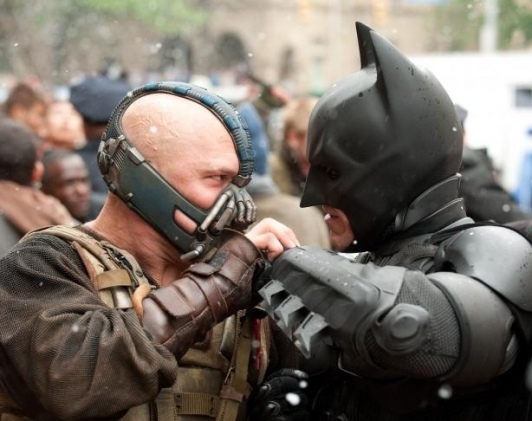 Tom Hardy et Christian Bale dans "The Dark Knight Rises"